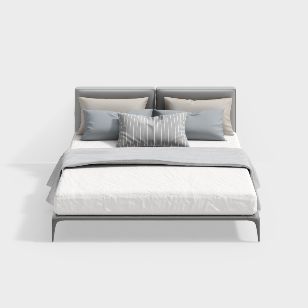 Lit queen size + gris - 1