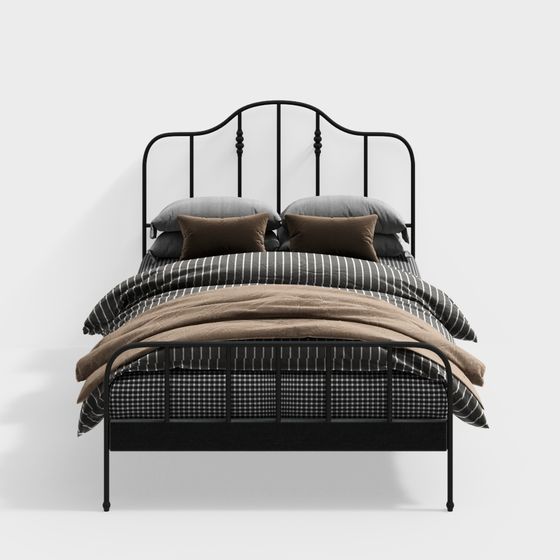 Vintage Iron Bed 3D Model for Modern Interiors