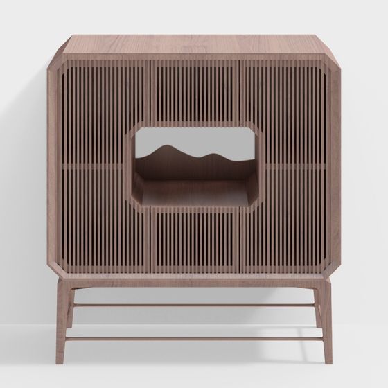 Elegant Wooden Art Cabinet 3D model