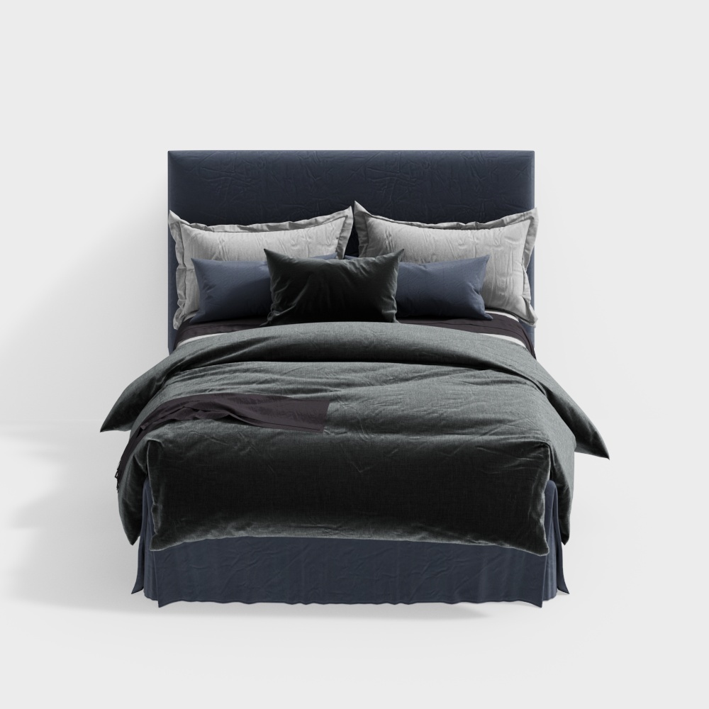 Letto Matrimoniale Blu-37