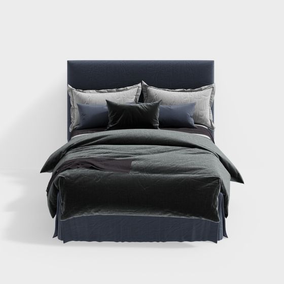 Letto Matrimoniale Blu-37