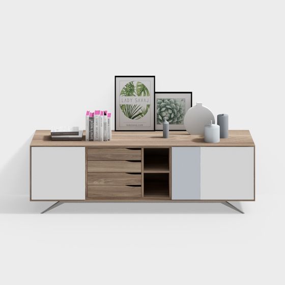 Stylish Urban Living Room TV Cabinet 3D model