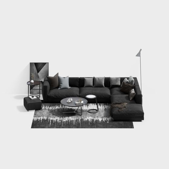 Modern Low-Polygon Sofa 3D model