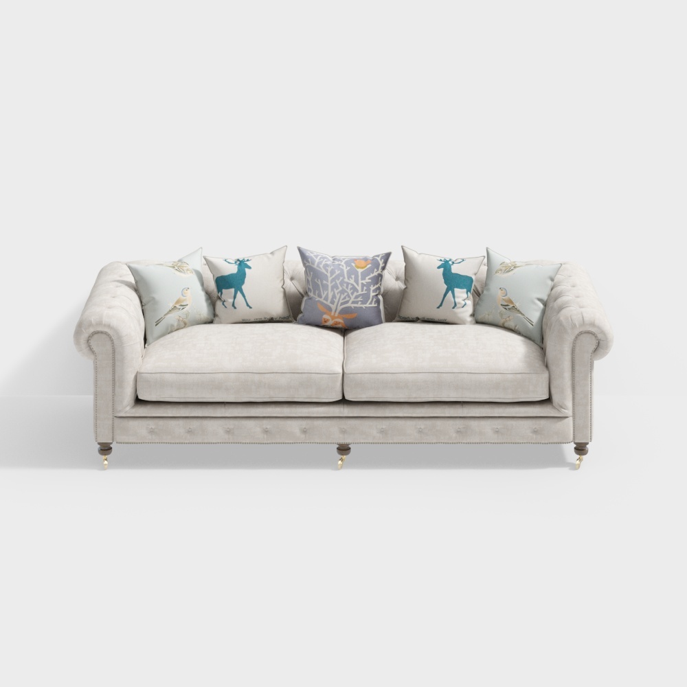 Contemporary trend fabric loveseat+nude-13