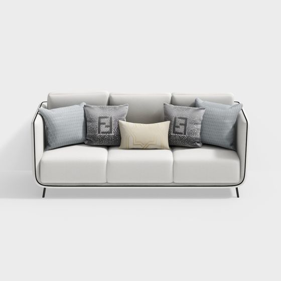 sofa en tissu contemporain + blanc - 33