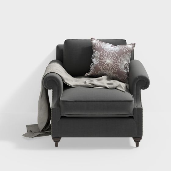 Elegant Low-Poly Sofa Chair 3D model for Modern Interiors