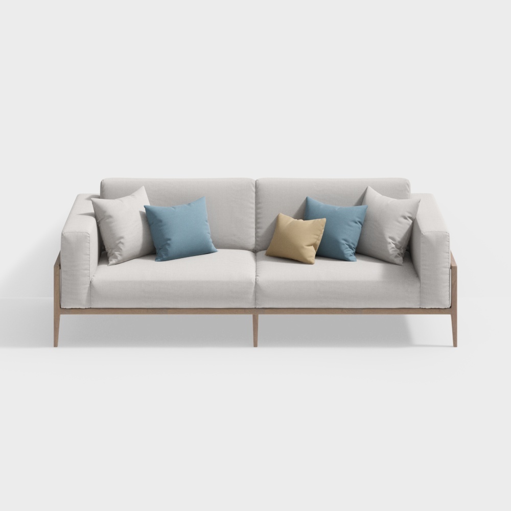 Contemporary trend fabric loveseat+nude-4