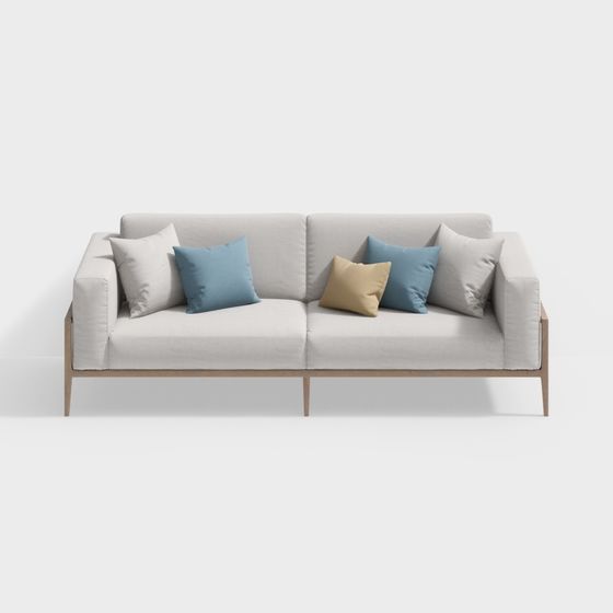 Elegant Low-Poly Sofa 3D model