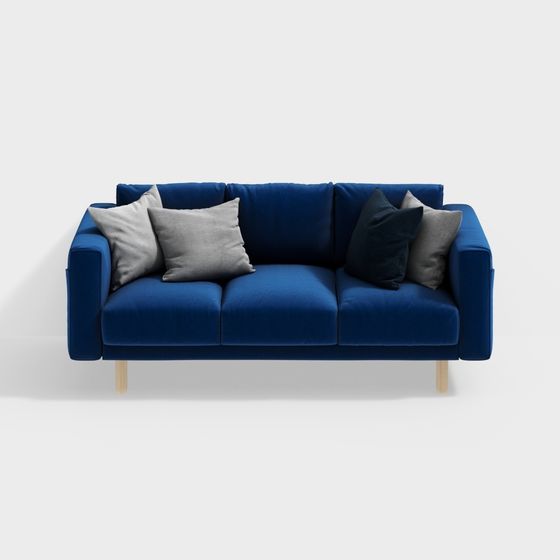 Stylish Navy Blue Sofa 3D model for Modern Interiors