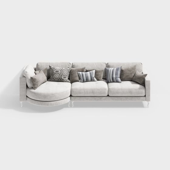 Stylish Low-Polygon Sofa 3D Model Design