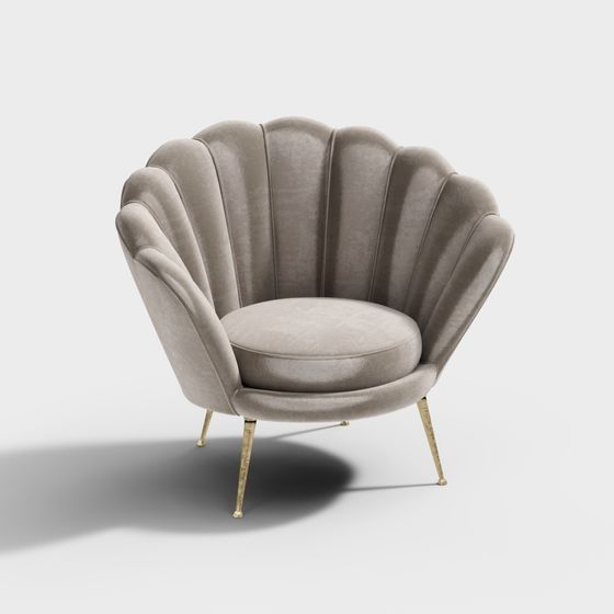 Elegant Shell Chair 3D model for Modern Interiors
