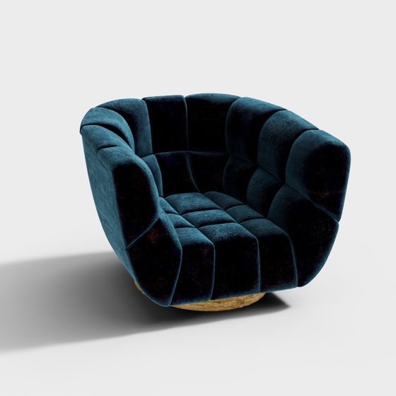 Velvet Sofa 3D Model - Unique Aesthetic Design