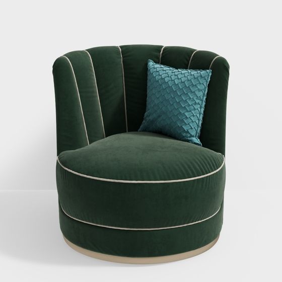 Velvet Round Chair 3D model