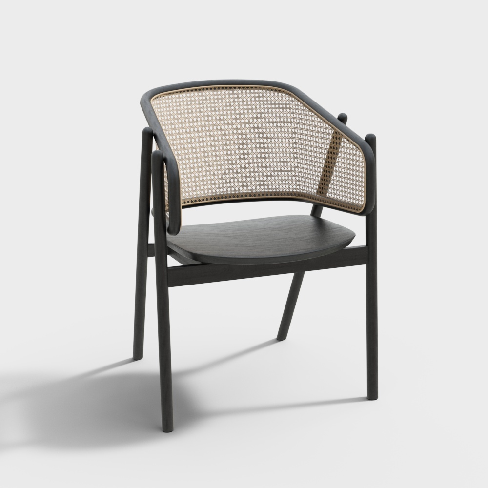 Stylish Rattan Chair 3D model for Modern Spaces