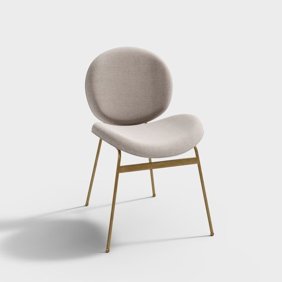 Elegant Round Chair 3D model for Modern Interiors