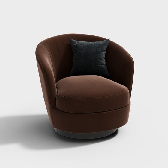 Luxurious Velvet Armchair 3D model for Modern Living