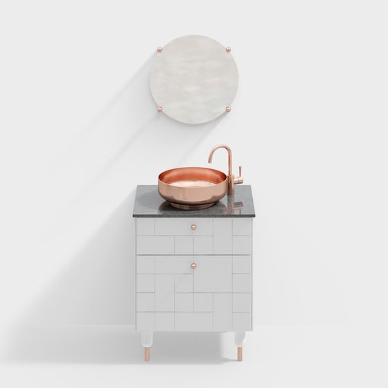 Elegant Bathroom Cabinet 3D model