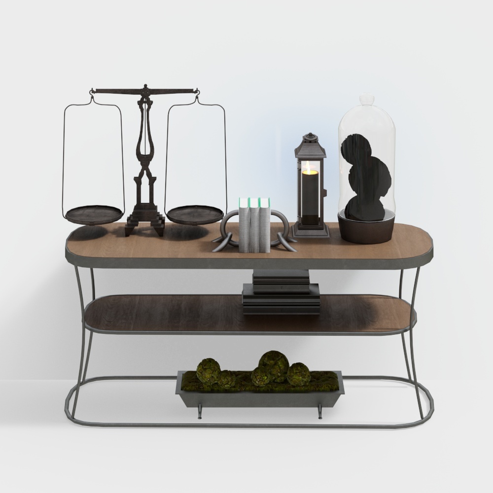 Elegant Balance Display Stand 3D Model – Retro-Modern Design