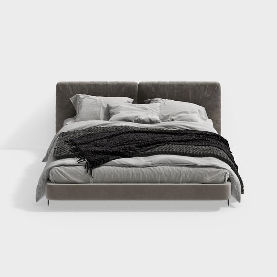 Stylish 3D Bed Model for Contemporary Homes