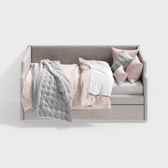 Stylish Low-Polygon Sofa Bed 3D model