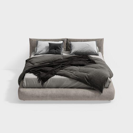 Contemporary Minimalist Bed 3D model