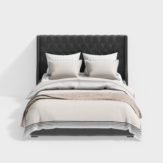 Modern Minimalist 3D Bed Model