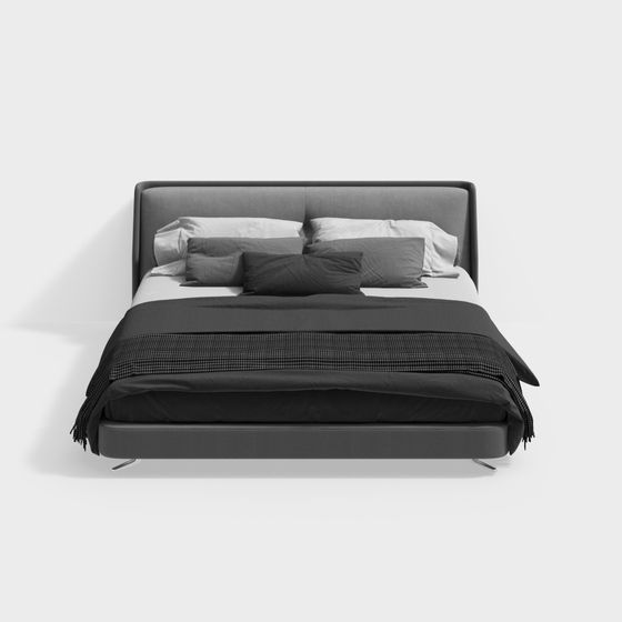 Modern Minimalist Bed 3D model