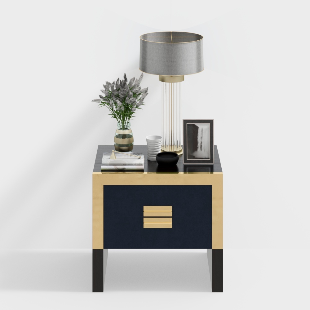 Bàn cạnh giường ngủ + màu xanh lam