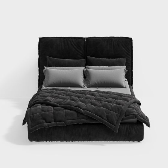 Velvet Dream Bed 3D model for Modern Interiors