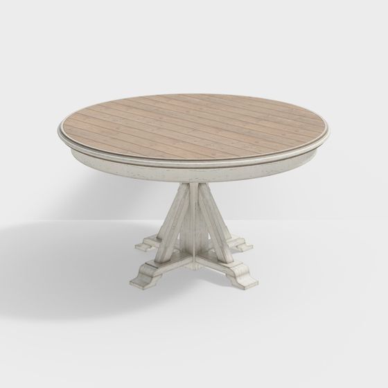 Vintage Round Table 3D model