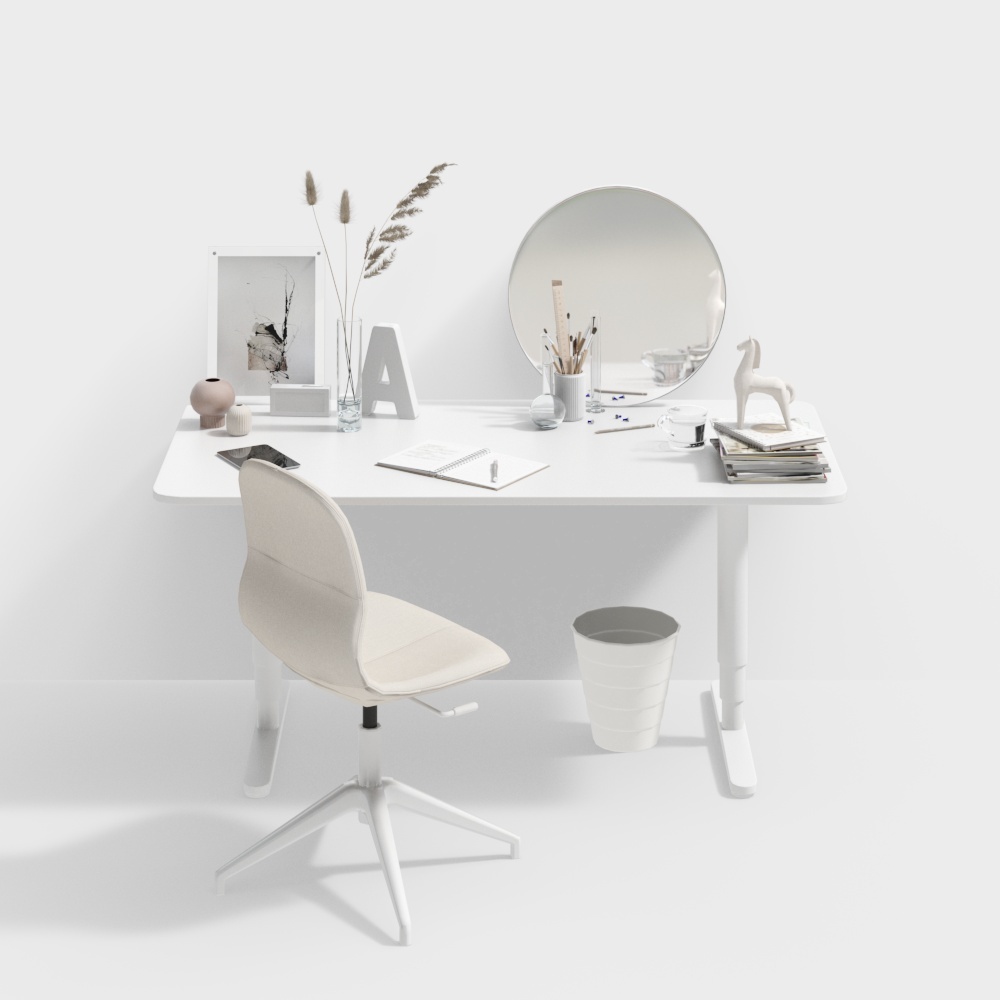 Book desk and chair +white