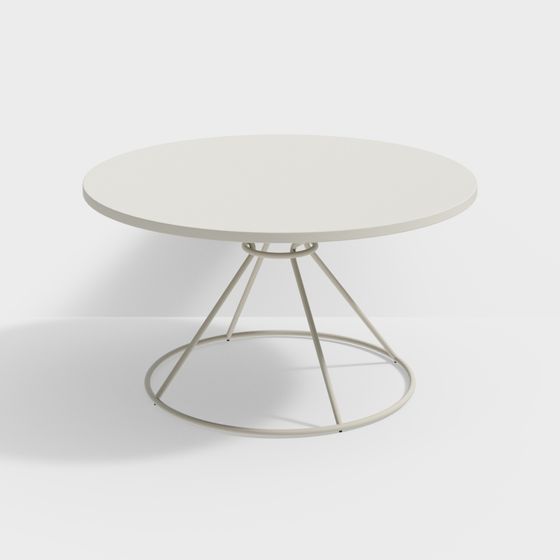Chic Low-Polygon Round Table 3D model for Modern Spaces