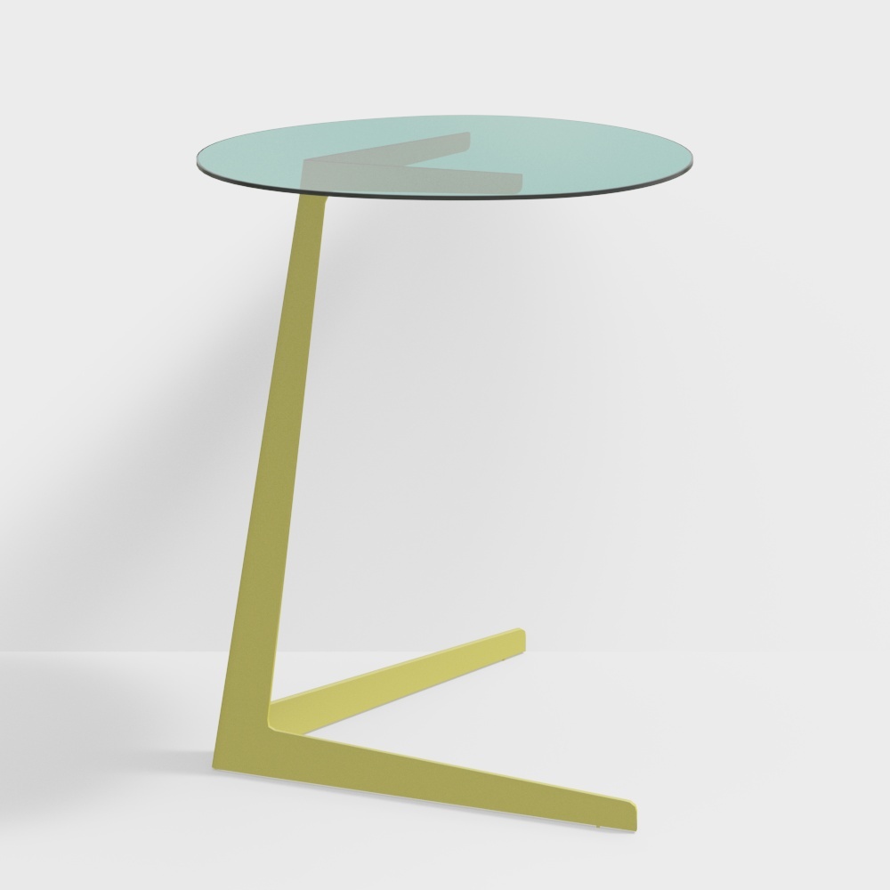 Z-Shaped Glass Table 3D model