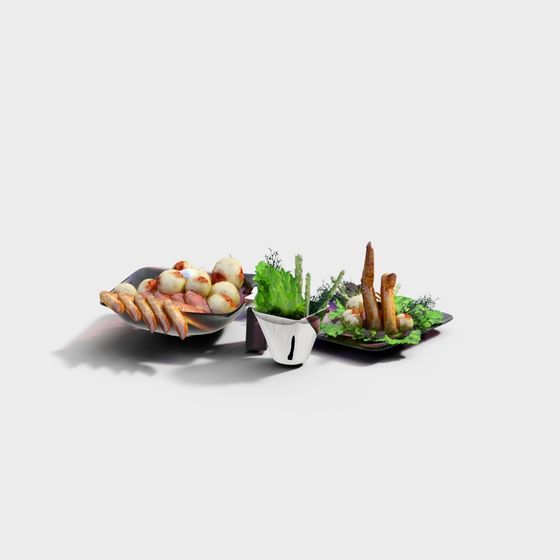 Gourmet Feast 3D model for Virtual Dining