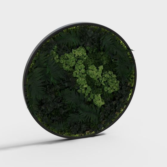 Vivid Circular Moss Wall 3D model