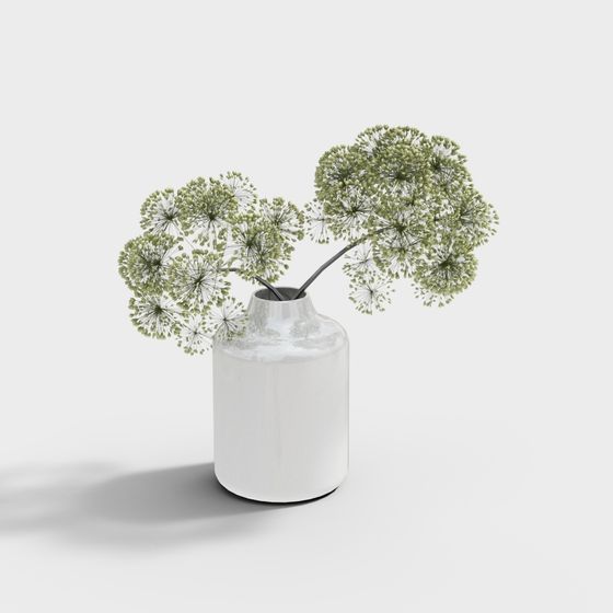 Vase with Daisies Low Poly 3D model