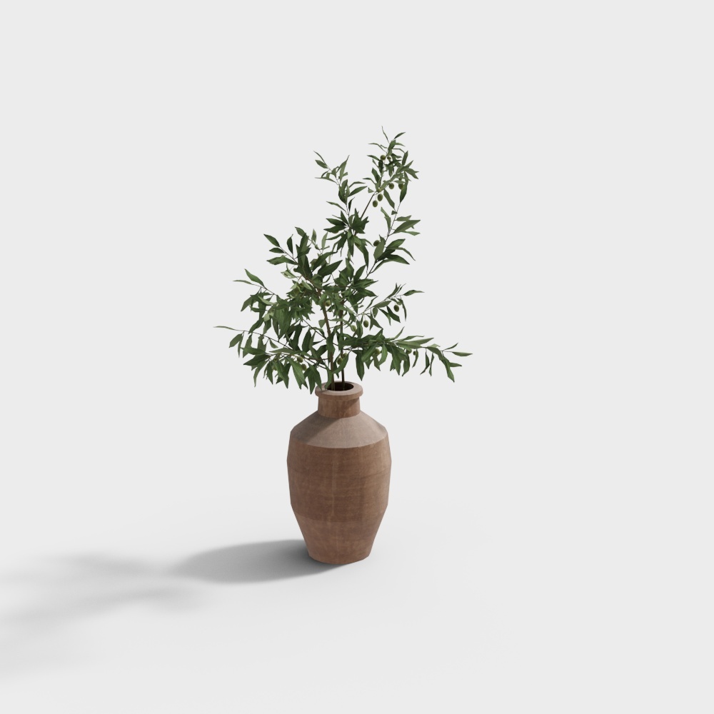 Natural Harmony Vase 3D Model – Earthy Textured Decor