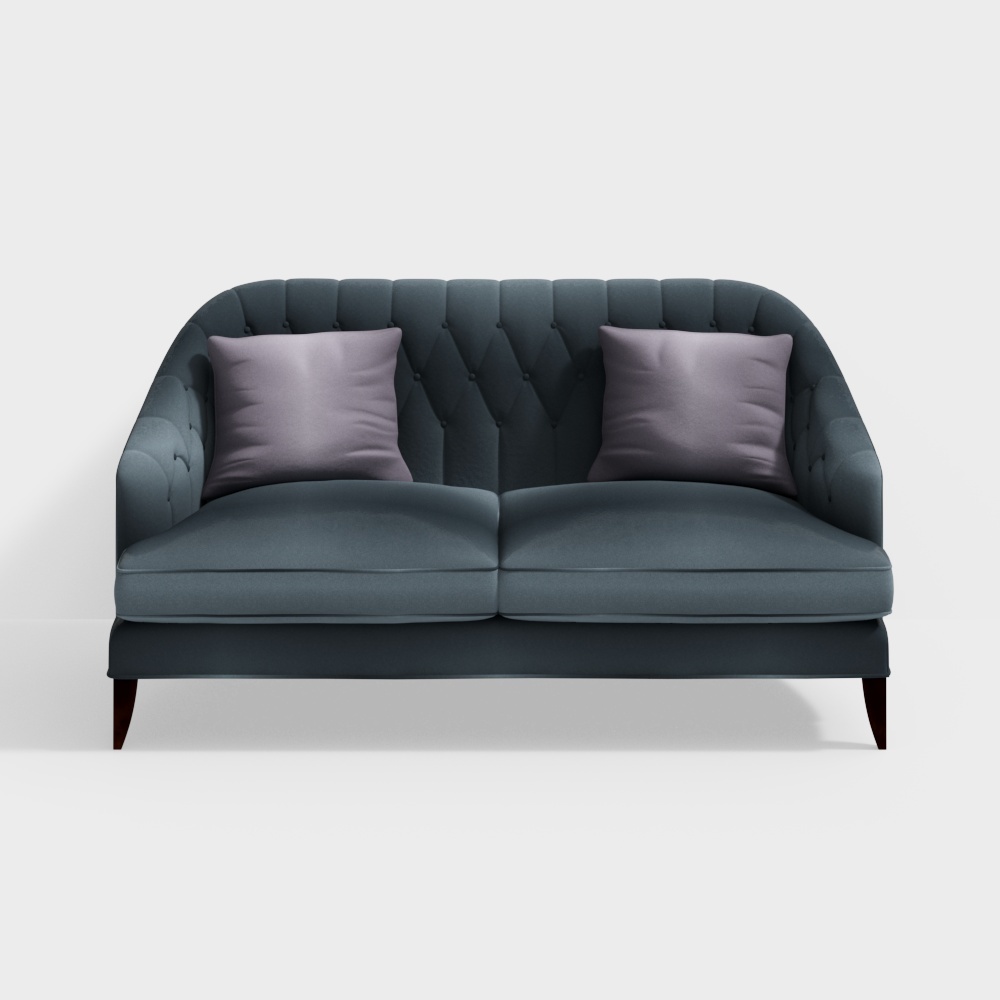 Elegant Low-Poly Textured Sofa 3D model