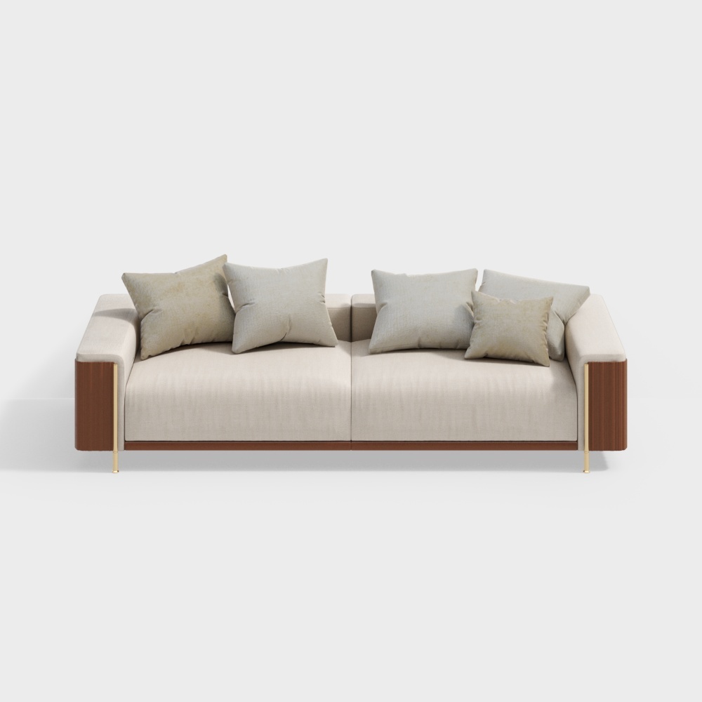 Contemporary trend fabric loveseat+nude