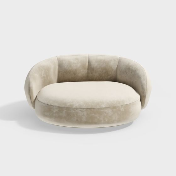 Elegant Curved Sofa 3D model for Modern Interiors