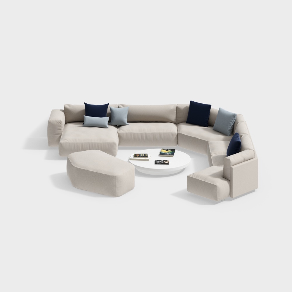 Stylish Low Poly Sofa 3D model for Modern Interiors