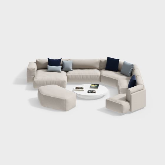 Stylish Low Poly Sofa 3D model for Modern Interiors