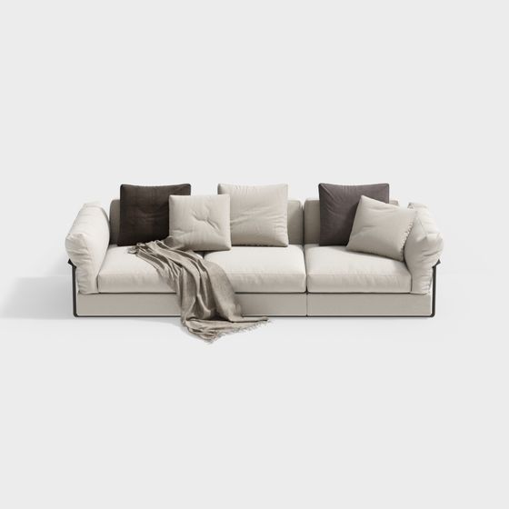 Divano moderno in tessuto + nudo