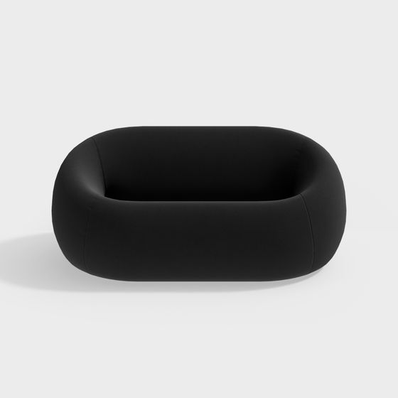 Causeuse en tissu noir tendance contemporaine