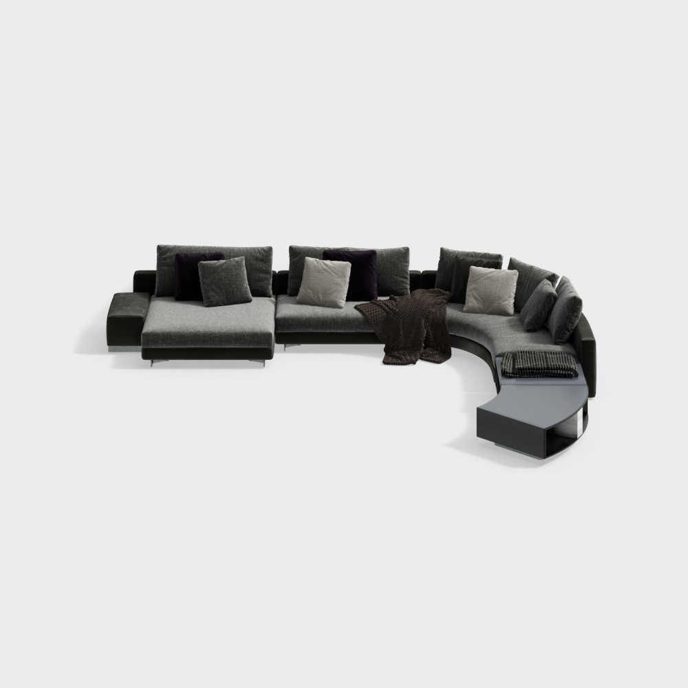 Contemporary trend fabric sofa+grey