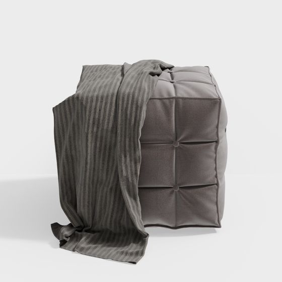 Elegant Comfort Corner Sofa Stool 3D model for Modern Interiors