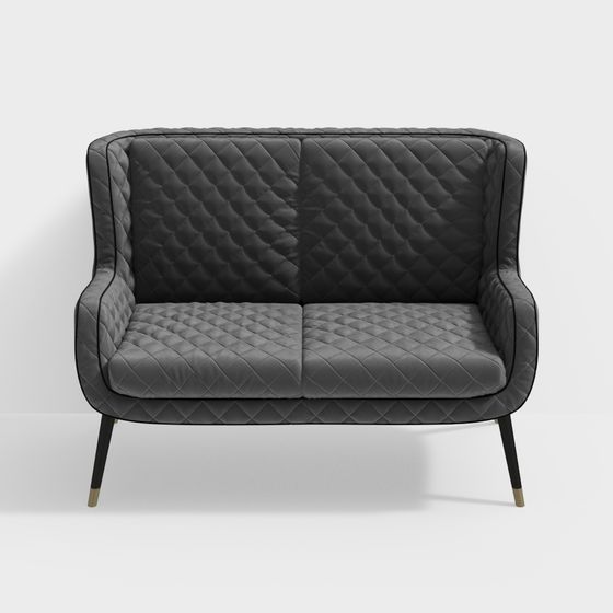 Quilted Velvet Sofa 3D model