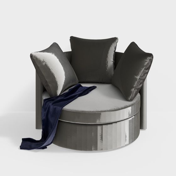 Stylish Round Chair 3D model for Contemporary Spaces