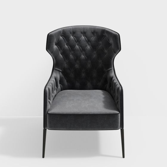 Elegant Velvet Chair 3D model for Modern Interiors