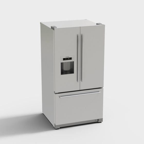 Elegant Refrigerator 3D Model for Contemporary Interiors